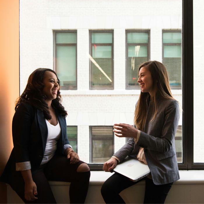 Person working in luxury office space